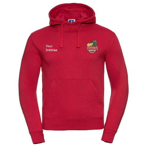 North Duffield Dragons Russell Europe Authentic Hooded Sweatshirt Classic Red